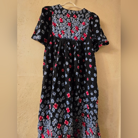 Floral Blue Dress with Pink and Blue Flowers - Picture 3 of 3